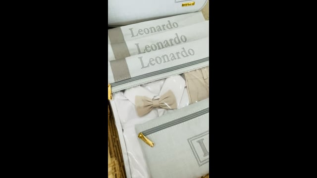 Kit Maternidade Linho Cinza com Fendi