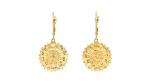 14kt Yellow Gold Sunflower Drop Earrings