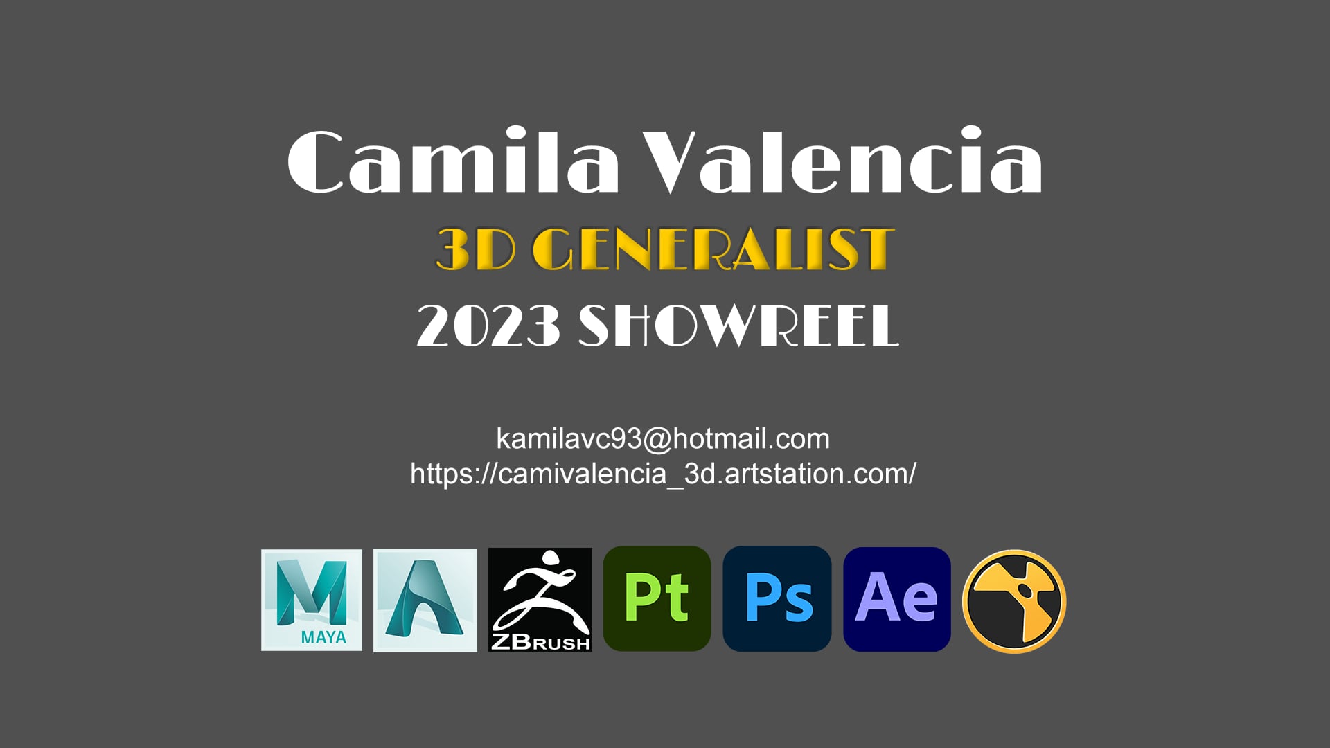 Camila Valencia - 2023 Generalist Showreel