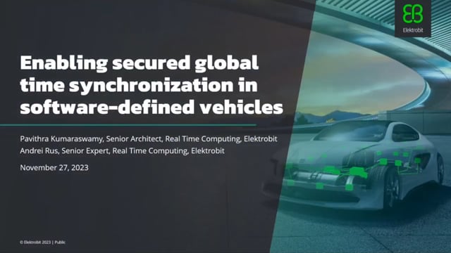Enabling secured global time synchronization in software-defined vehicles