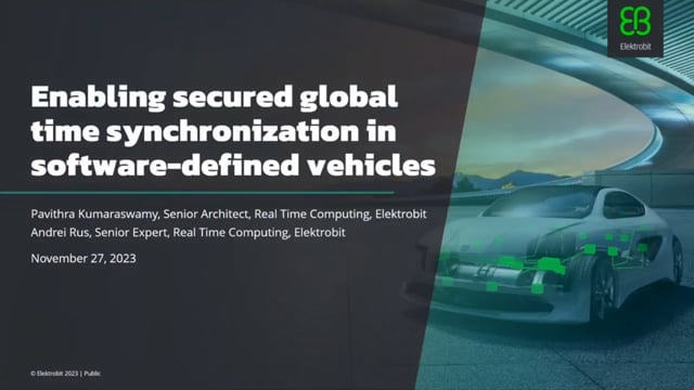 Enabling secured global time synchronization in software-defined vehicles
