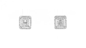 60 ct. t.w. Diamond Cluster Earrings in 14kt White Gold