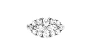 C. 1990 Vintage 1.36 ct. t.w. Diamond Flower Ring in Platinum