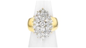 C. 1980 Vintage 3.20 ct. t.w. Diamond Cluster Ring in 18kt Yellow Gold