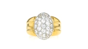 C. 1980 Vintage 1.26 ct. t.w. Diamond Cluster Ring in 18kt Yellow Gold