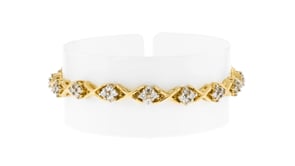 C. 1990 Vintage 1.80 ct. t.w. Diamond Flower X-Link Bracelet in 14kt Yellow Gold