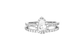 C. 1990 Vintage 1.31 ct. t.w. Diamond Bridal Set Engagement and Wedding Rings in 14kt White Gold