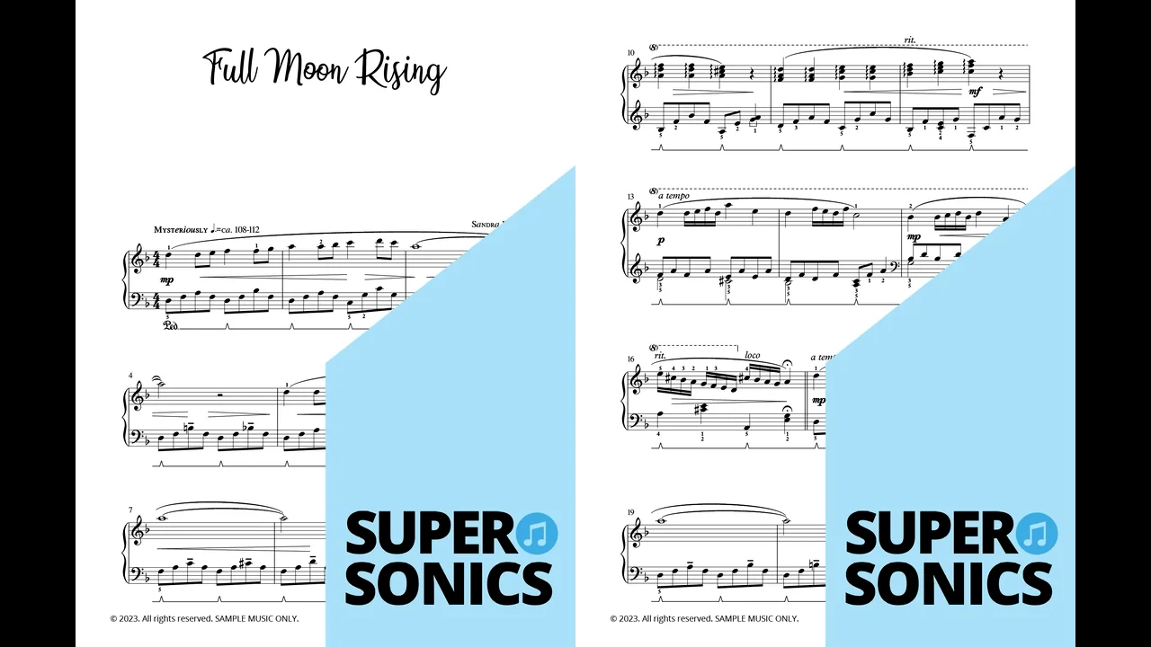 Full Moon Rising (Late Intermediate - Grade 4) - Supersonics Piano