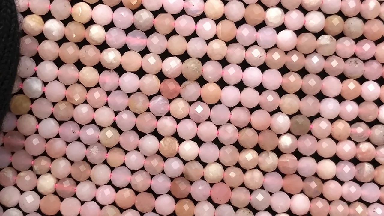 ピンクオパール（産地ペルー） ラウンドカット3mm ｜天然石ビーズの卸