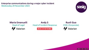 Wednesday 29 November 2023 - Enterprise communications during a major cyber incident