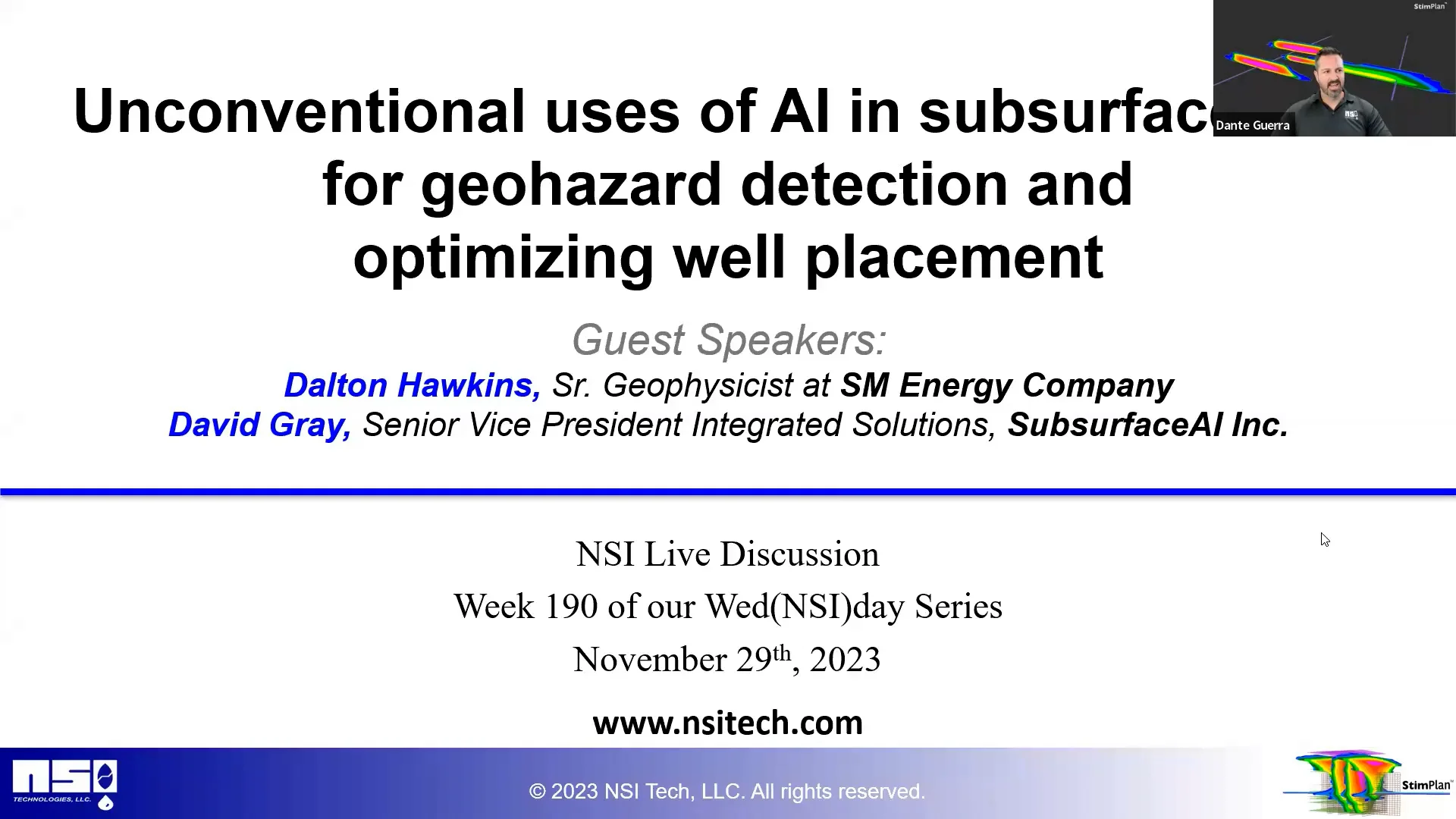 Wed(NSI)day - 11/29/23 - Unconventional uses of AI in subsurface data ...