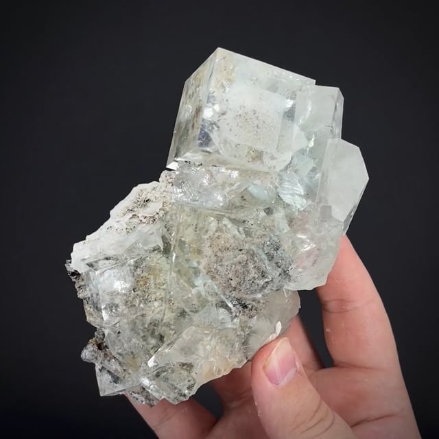 Fluorite circa 1980s  ("ice cube" crystals) with phantom