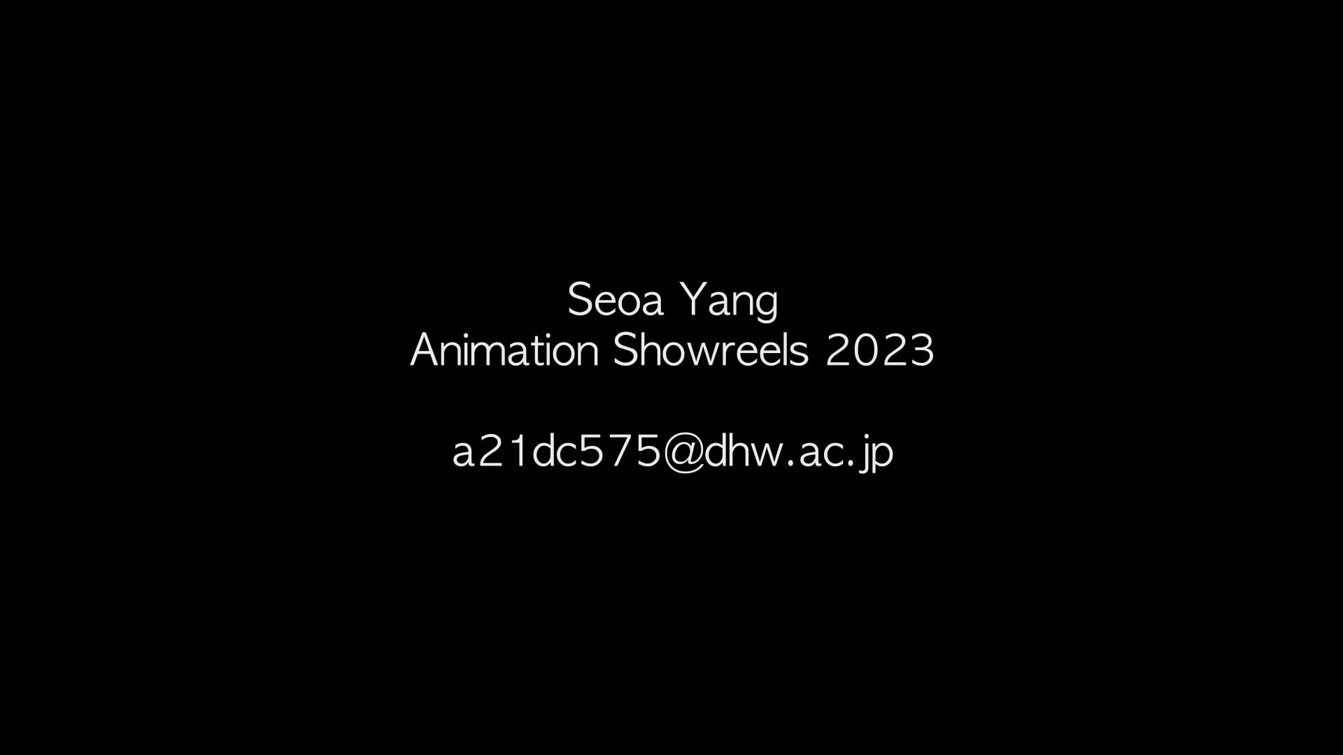 Seoa Yang Animation Showreels 2023 On Vimeo