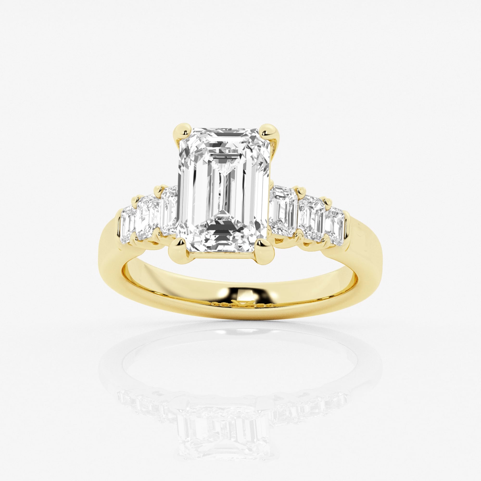 GOLDEN AGE 2517 3L/3R ゴールデンエイジ・ペグ Edith 3 3/4 ctw Emerald Lab Grown Diamond Seven Stone