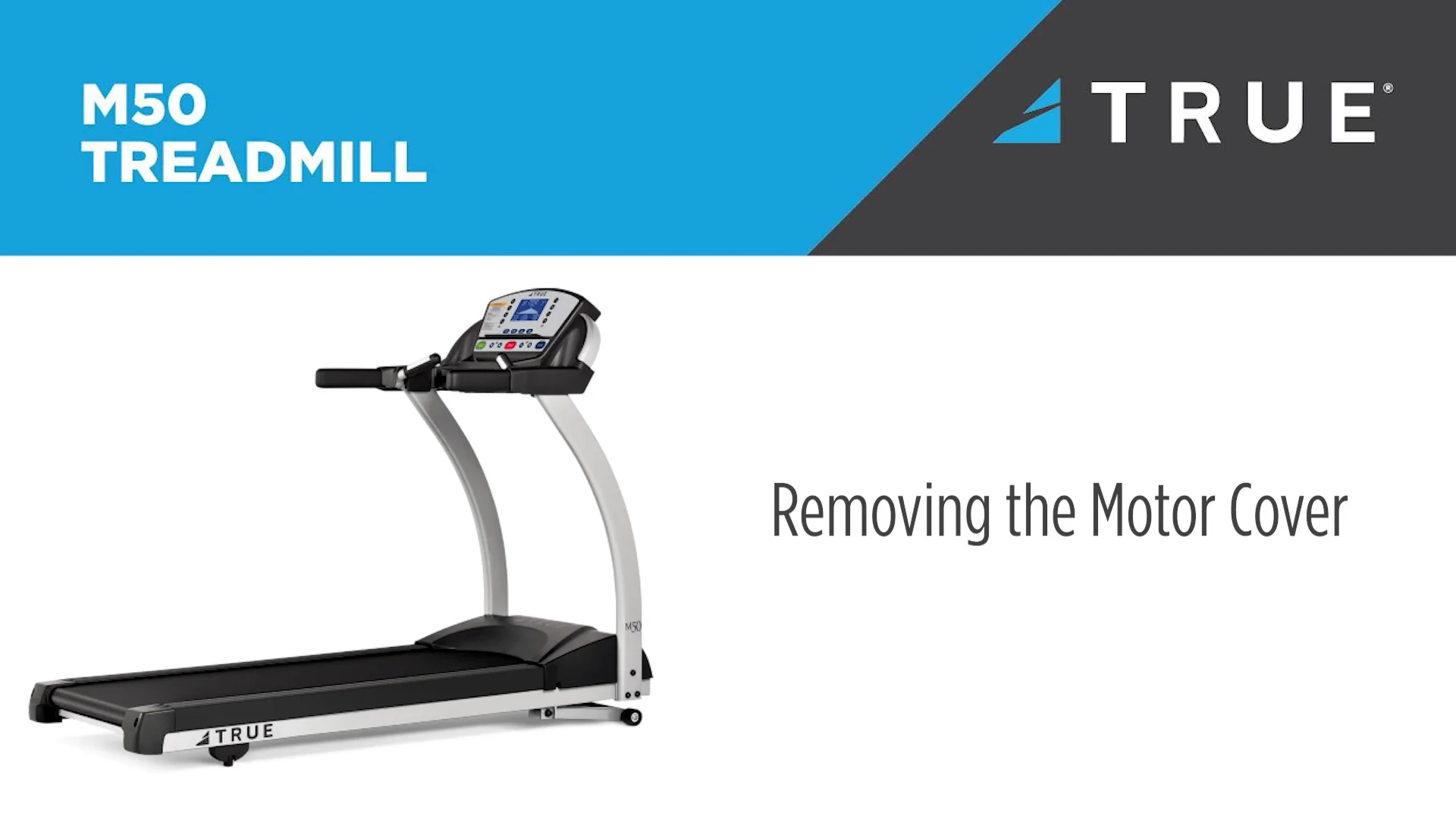 TRUE TM5023 Treadmill How to Remove Motor Hood on Vimeo
