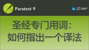 圣经专门用词：如何指出一个译法