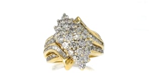 C. 1980 Vintage 2.00 ct. t.w. Diamond Cluster Ring in 10kt Yellow Gold