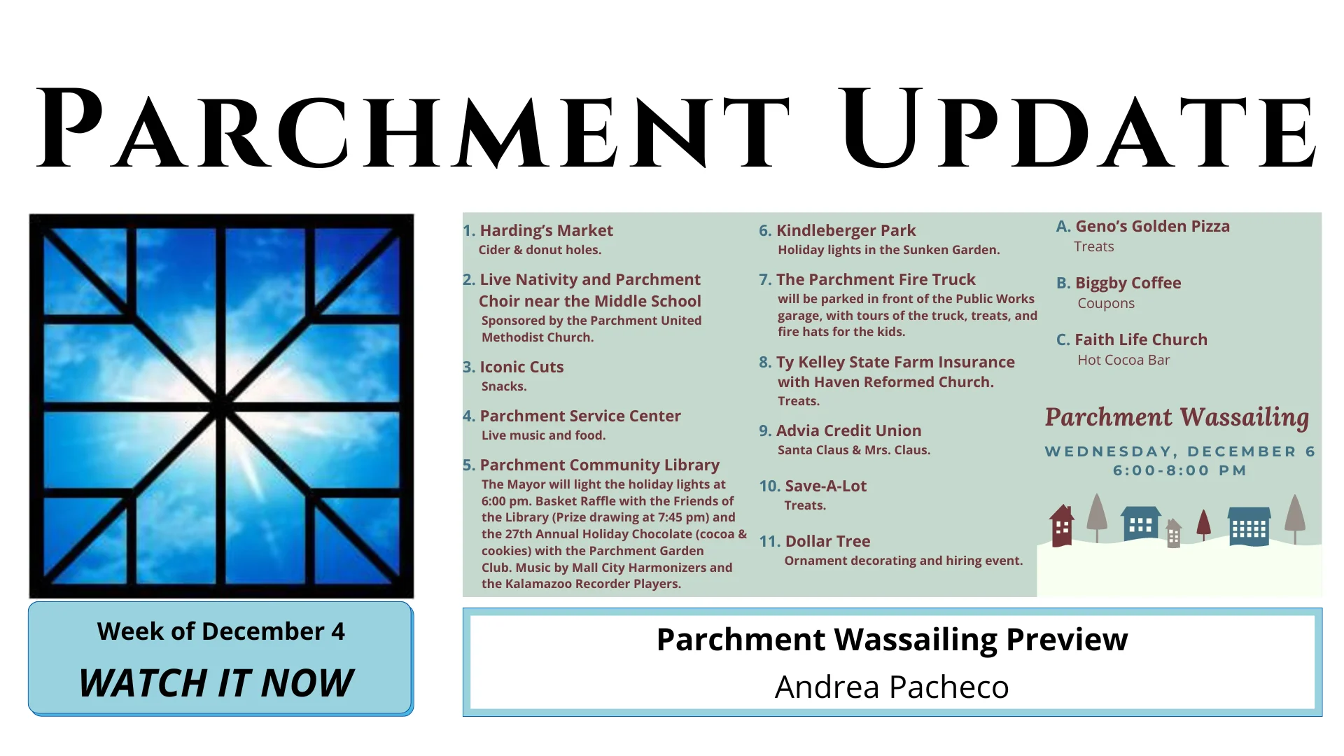 Parchment Update - Parchment Wassailing Preview - 12-4-2023 on Vimeo