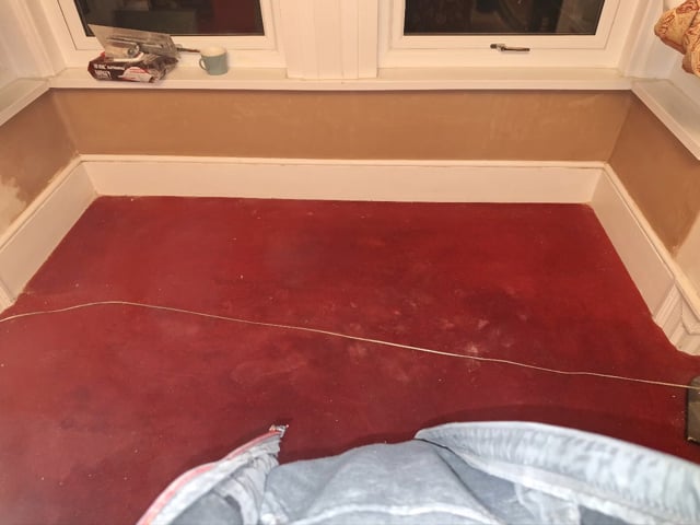 Bay Window insulating, boarding and plastering