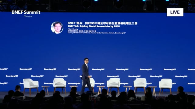 Watch "<h3>BNEF Talk: Tripling Global Renewables by 2030</h3>
Albert Cheung, Deputy Chief Executive Officer & Head of Global Transition Analysis, BloombergNEF"