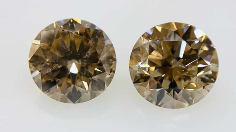 FANCY LIGHT BROWN 1.109ct/1.114ct RD/RT2372/CGL on Vimeo