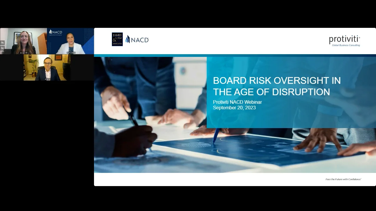 Board Risk Oversight in the Age of Disruption