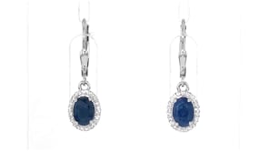 1.90 ct. t.w. Sapphire and .20 ct. t.w. White Topaz Drop Earrings in Sterling Silver