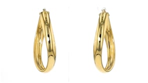 Italian 18kt Yellow Gold Curved Hoop Earrings