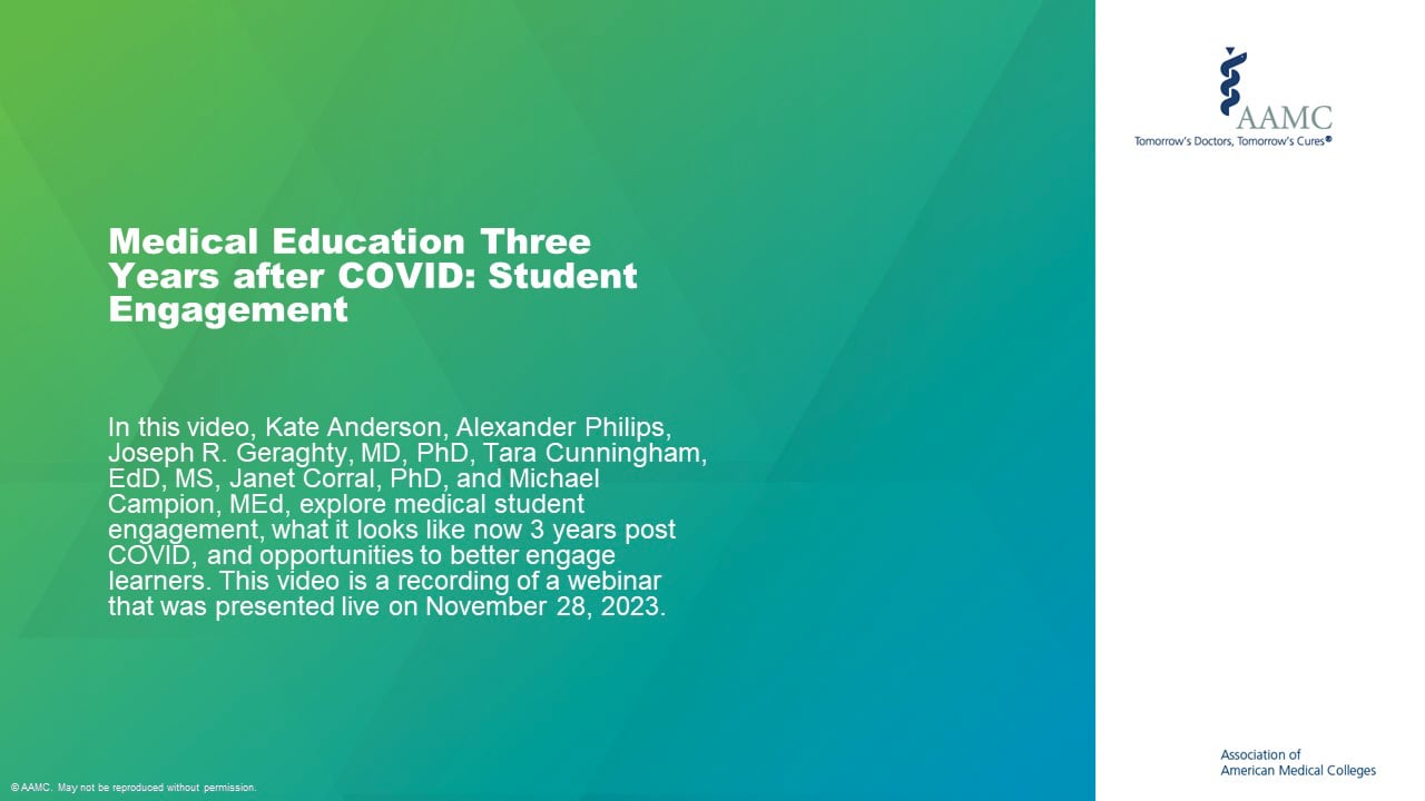 Medical Education Three Years after COVID: Student Engagement