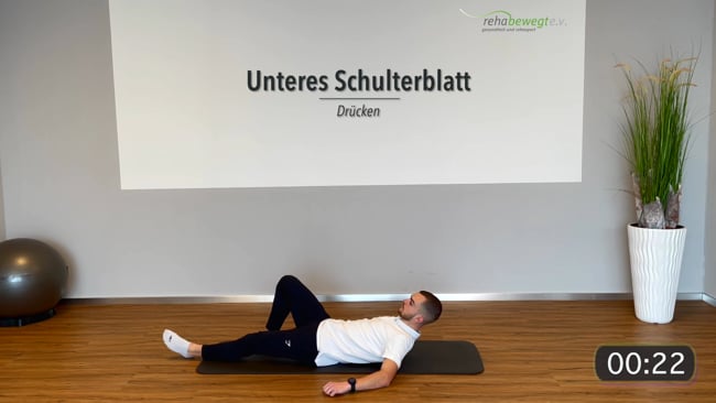 Übungen Faszienkugel - Unteres Schulterblatt