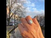 Diamond Opal Platinum Oval-Shape Ring 4410-4441