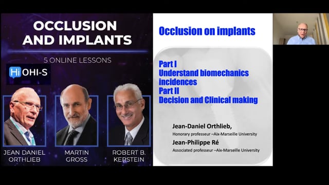 Occlusion on implants Jean Daniel Orthlieb online webinar