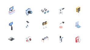 Video Equipment Isometric Icons, a Duotone Icon by Vectors Market (Thumbnail 9 of 9)
