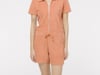 Native Spirit - Eco-friendly ladies' Terry Towel zipped jumpsuit shorts (Pomelo)