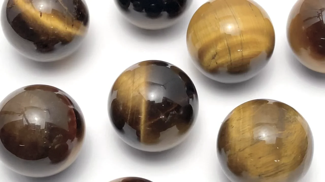 イエロータイガーアイ スフィア・ラウンド25mm 1個｜天然石ビーズの卸
