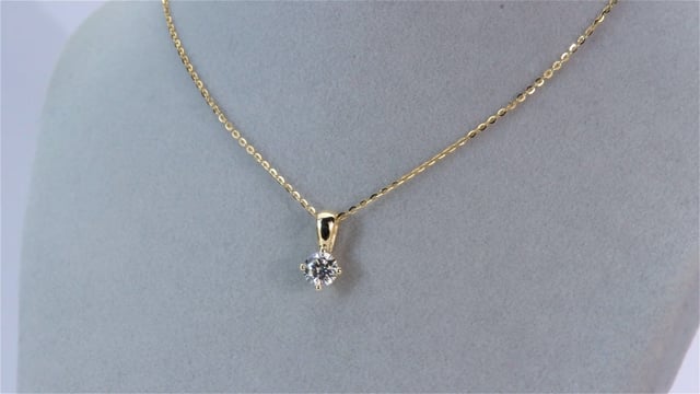 Wideo Zawieszka z diamentem Kartezja z żółtego złota