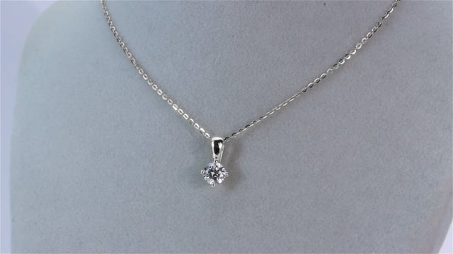 Wideo Zawieszka z diamentem Kartezja z białego złota