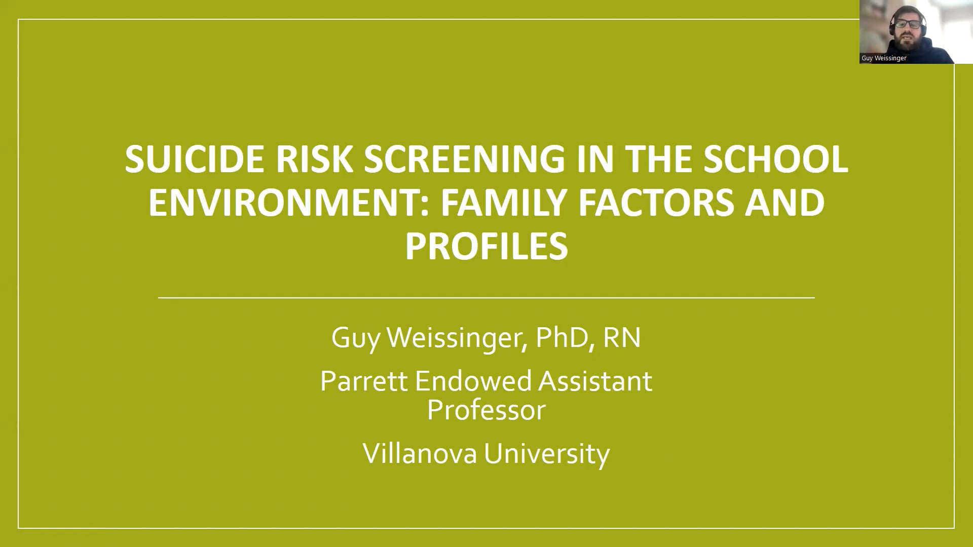 Suicide Risk Screening in the School Environment: Family Factors and Profiles