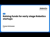 Raising funds for early stage Robotics startups