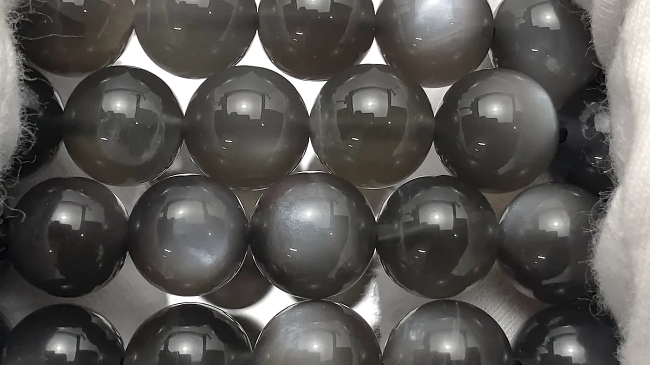 シルバーシャイン ブラックムーンストーン ラウンド10mm シルバーシャイン ブラックムーンストーン ラウンド10mm