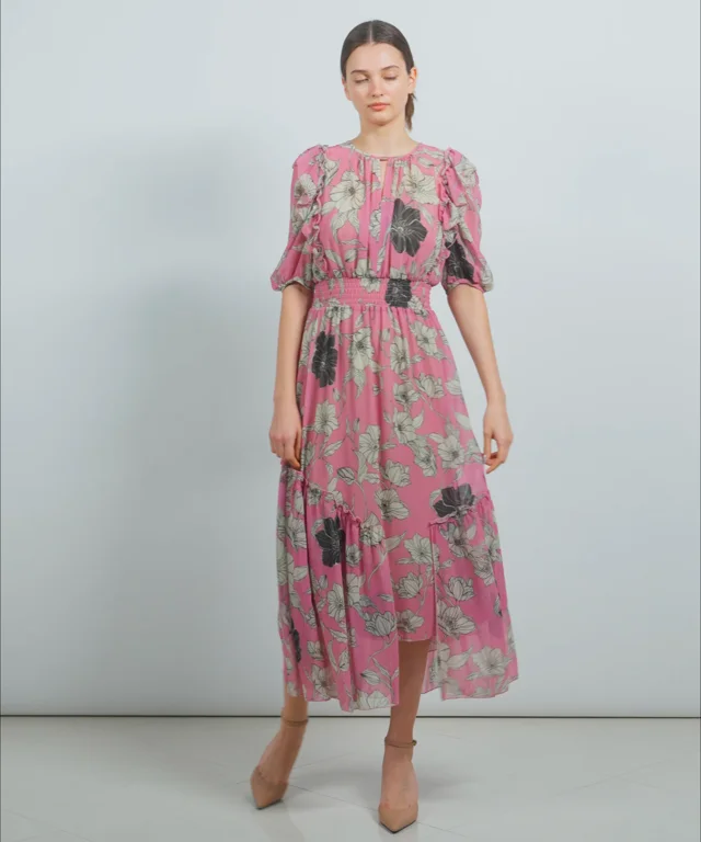 CORCOVADO / Polyester Chiffon シャーリングドレス CORCOVADO Night 