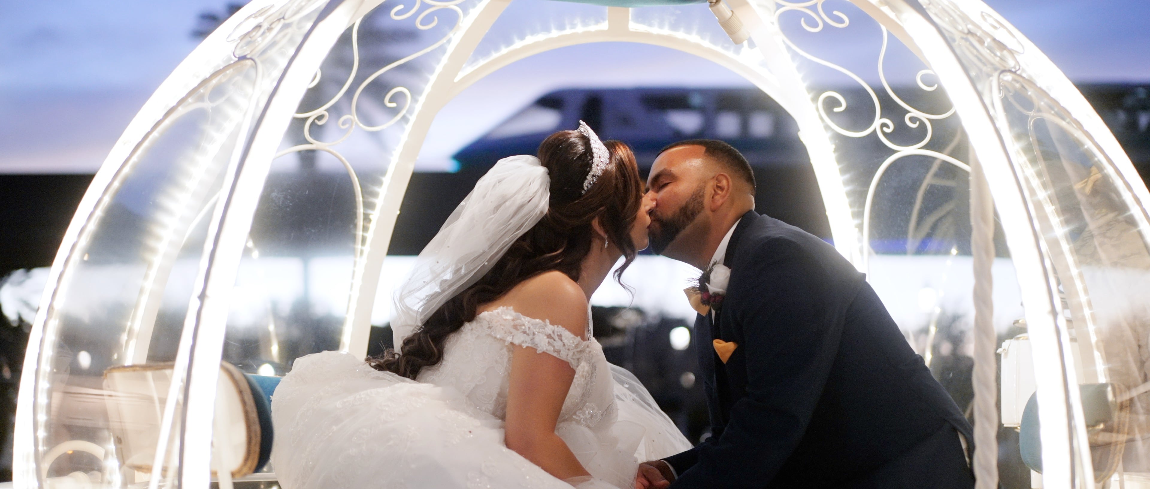 Video thumbnail for Spectacular Fantasmic & Epcot Wedding | Lauren & Eric