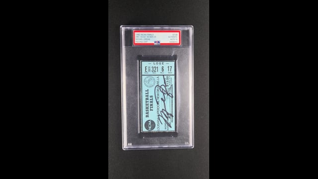 1982 NCAA Finals Ticket Stub Michael Jordan AUTO DNA 10 PSA AUTH