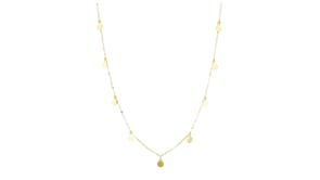 Italian 10kt Yellow Gold Mini Disc Station Necklace