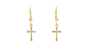 10kt Yellow Gold Cross Drop Earrings