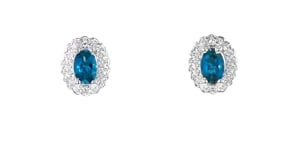 2.80 ct. t.w. London Blue Topaz Jewelry Set with White Topaz Accents Pendant Necklace, Earrings and Ring in Sterling Silver