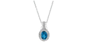 2.80 ct. t.w. London Blue Topaz Jewelry Set with White Topaz Accents Pendant Necklace, Earrings and Ring in Sterling Silver