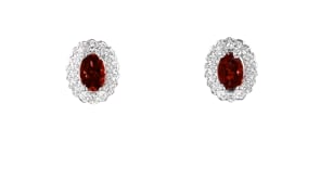 2.70 ct. t.w. Garnet Jewelry Set with White Topaz Accents Pendant Necklace, Earrings and Ring in Sterling Silver