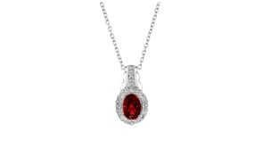 2.70 ct. t.w. Garnet Jewelry Set with White Topaz Accents Pendant Necklace, Earrings and Ring in Sterling Silver
