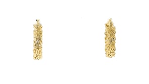 18kt Gold Over Sterling Byzantine Jewelry Set Hoop Earrings and Ring